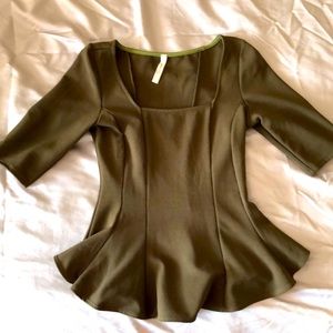 Olive green peplum shirt